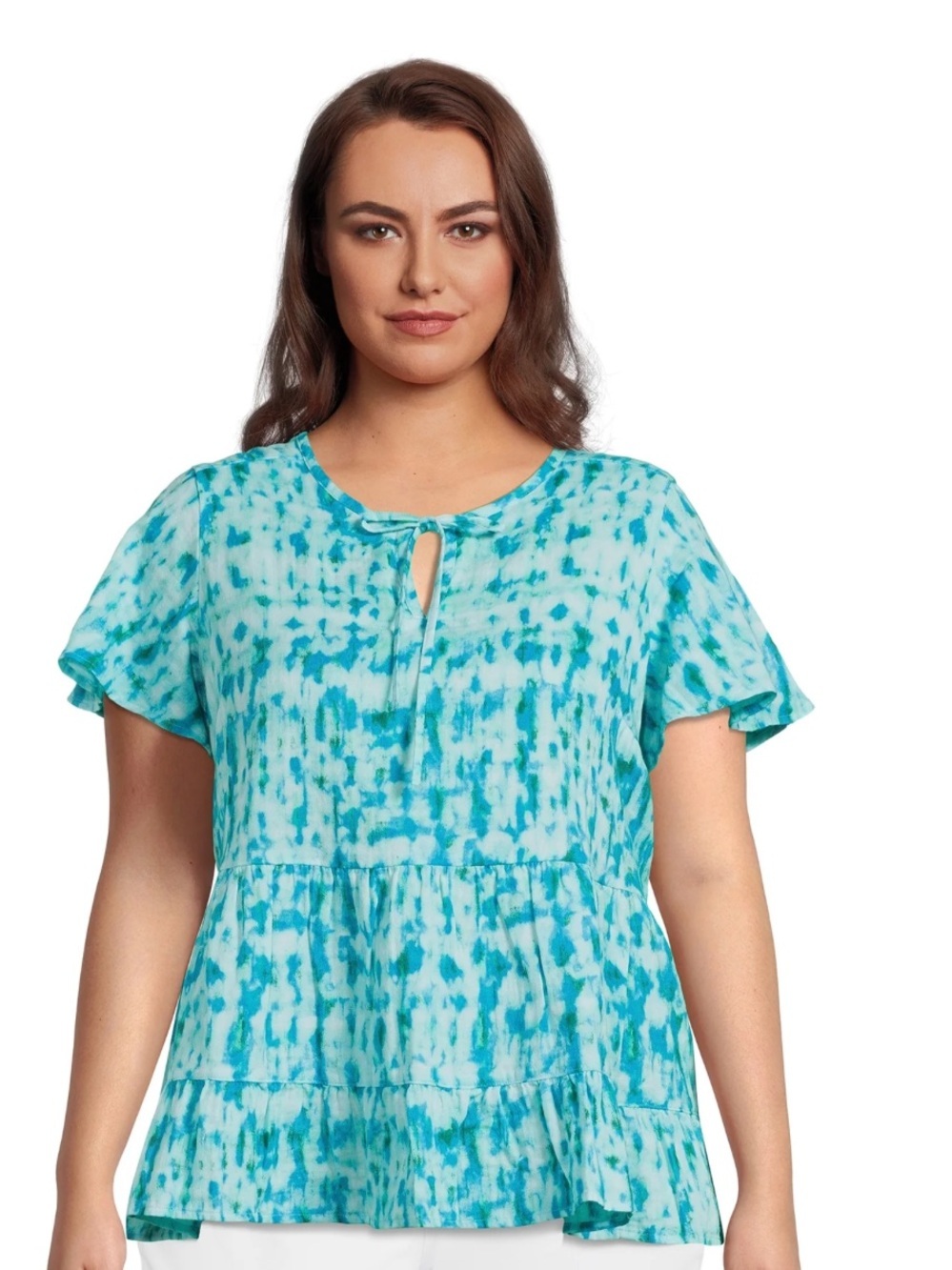 NWT Terra & sky swing tiered top sleeve size 1X . (16W-18W) .